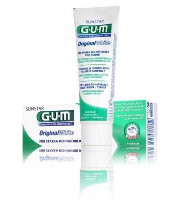 GUM ORIGINAL WHITE PASTA DENTAL 75 ML 2 TUBOS