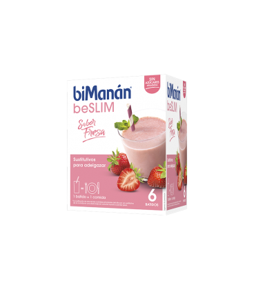 BIMANAN SUSTITUTIVE BATIDO DE FRESA 6 SOBRES