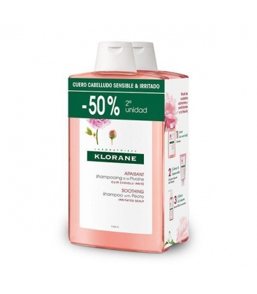 Pack Klorane Champu Calmante Al Extracto Peonia 400 Ml 2 Uds