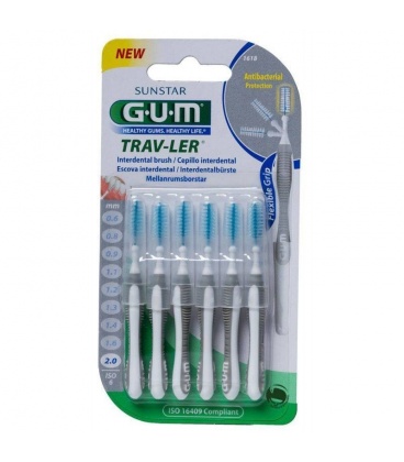 Cepillo Interdental GUM 1618 Trav-ler 2.0 Mm 6 U