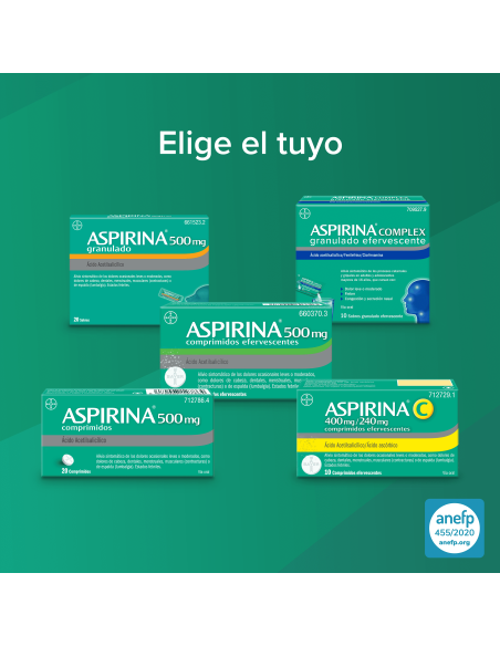 Aspirina 500 mg Comprimidos Efervescentes
