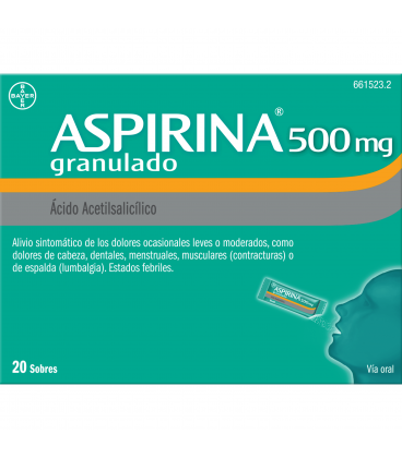 Aspirina 500 mg Granulado 20 Sobres