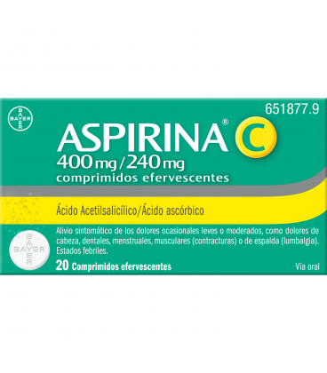 ASPIRINA C 400/240 MG 20 COMPRIMIDOS EFERVESCENTES