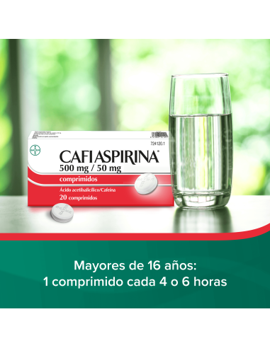 Cafiaspirina 500 mg/50 mg 20 Comprimidos