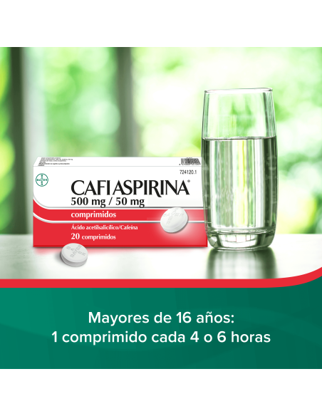 Cafiaspirina 500 mg/50 mg 20 Comprimidos