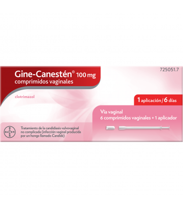 GINE CANESTEN 100 MG 6 COMPRIMIDOS VAGINALES