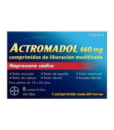 Actromadol 660 Mg 8 Comprimidos De Liberación