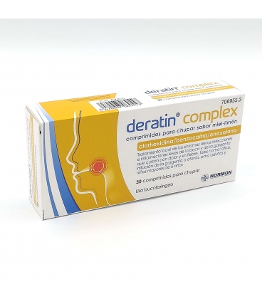 DERATIN COMPLEX 30 COMPRIMIDOS PARA CHUPAR MIEL-LIMON