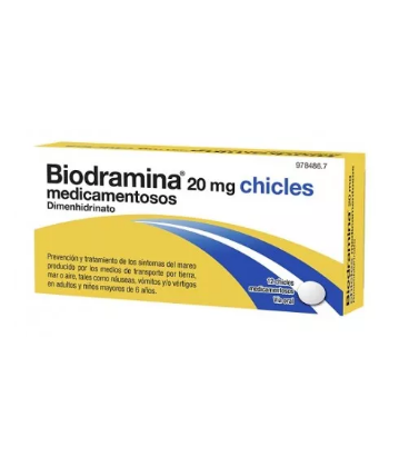 BIODRAMINA 20 MG 12 CHICLES