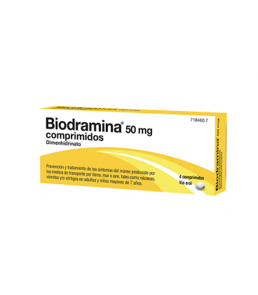 Biodramina 50 Mg 4 Comprimidos