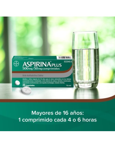 ASPIRINA PLUS 500/50 MG 20 COMPRIMIDOS