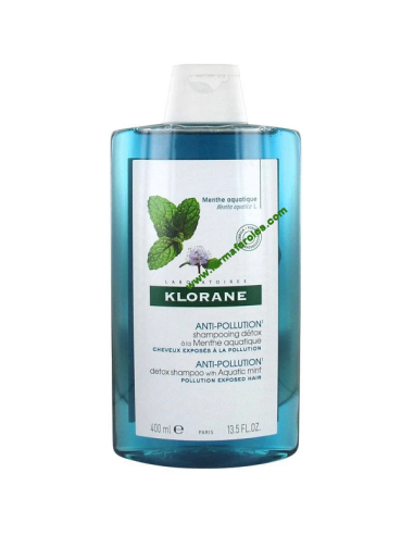 Klorane Champú Anti-Polución Menta Acuática Bio 400ml