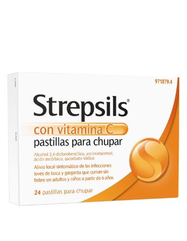 Strepsils con vitamina C 24 pastillas para chupar