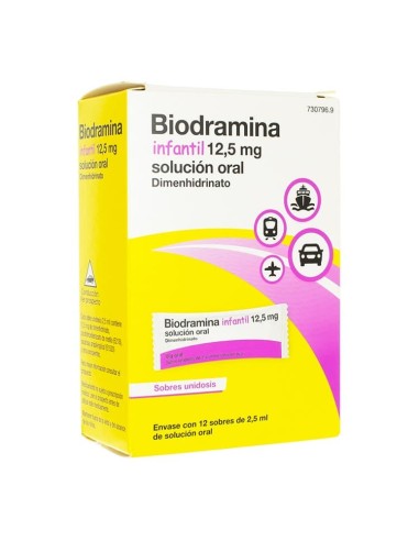 Biodramina infantil 12,5 mg 12 sobres monodosis