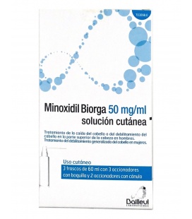 Minoxidil biorga 50 mg/ml solución cutánea x3