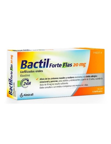 Bactil forte flas 20 mg 10 liofilizados orales