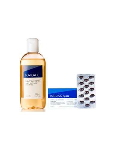 Kaidax pack forte anticaída 60 cápsulas + champú 500 ml