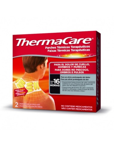 Thermacare parche térmico cuello hombro muñeca 2 parches 16 horas de alivio
