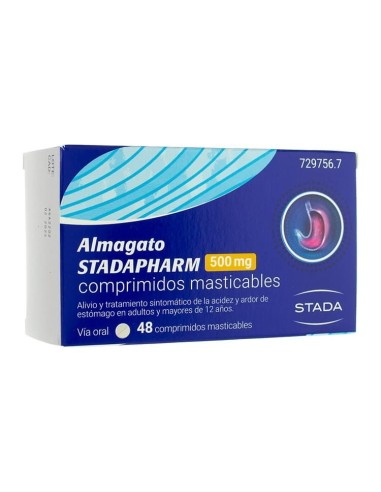 Almagato stadapharm 500 mg 48 comprimidos masticables