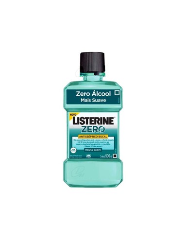 Listerine Mentol Suave Antiséptico Bucal 500ml Zero Alcohol