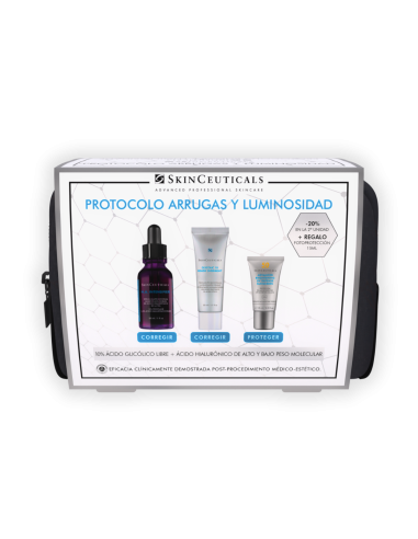 SKINCEUTICALS Cofre Navidad 2023 Glycolic 10 50 ml + Ha Intensifier 30 ml + Advanced Brightening Uv Defense SPF 50 15 ml