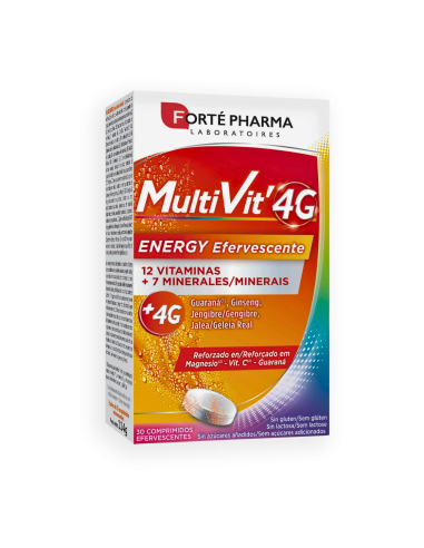 MULTIVIT 4G Energy Efervescente 2 Tubos de 15 Comprimidos
