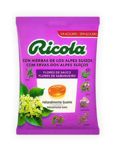 RICOLA Bolsa Caramelos Sin Azúcar Sabor Saúco 70 g