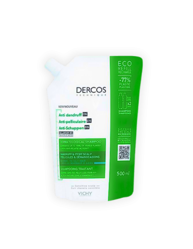 VICHY Dercos Recarga Champú Anticaspa Cabello Graso 500 ml