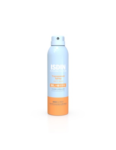 ISDIN Fotoprotección Transparente Spray Wet Skin SPF50 250 ml Solar para Piel Mojada con Alta Protección y Absorción Rápida