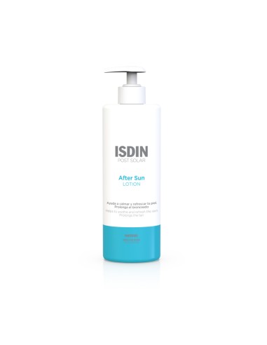 ISDIN Post Solar Aftersun Loción 400 ml Calmante e Hidratante para Después del Sol con Reparación y Alivio de la Piel