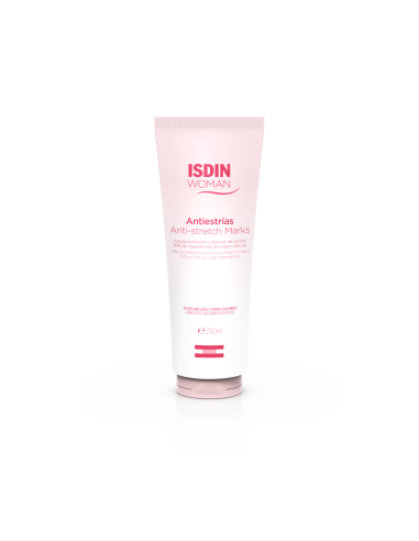 ISDIN Woman Antiestrías 250 ml Crema Hidratante para Prevenir y Reducir Estrías en Embarazo y Cambios de Peso