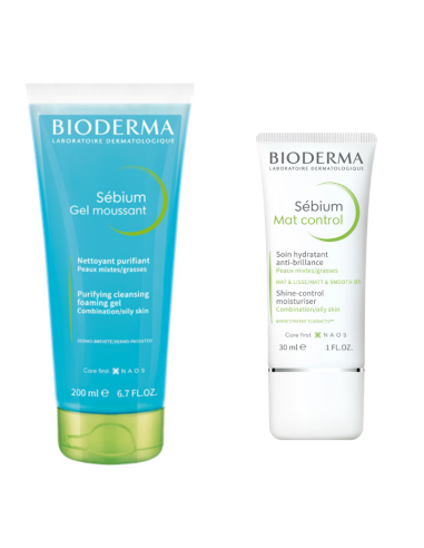 BIODERMA Pack Sébium Gel Moussant 200 ml + Sébium Mat Control 30 ml
