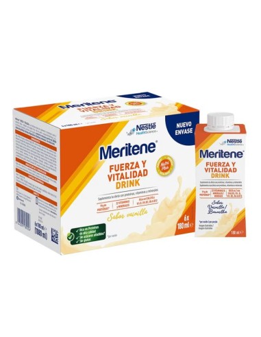 Meritene Fuerza y Vitalidad Drink Sabor Vainilla 6x180 ml
