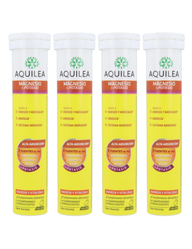 Aquilea Magnesio + Potasio Sabor Naranja 56 Comprimidos Efervescentes XL