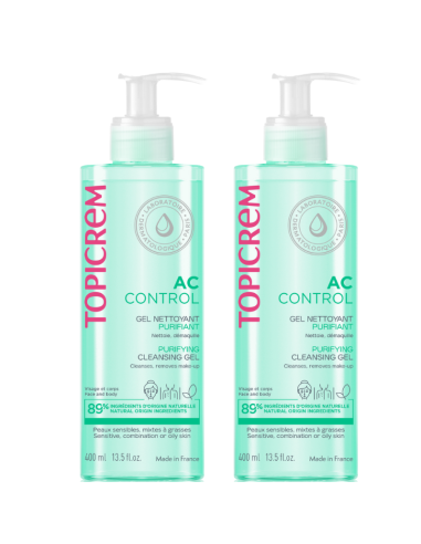 TOPICREM Duplo AC CONTROL Gel Limpiador Purificante 2x400 ml
