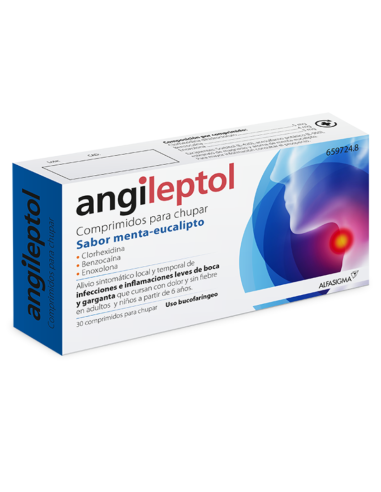 ANGILEPTOL 30 Comprimidos para Chupar Sabor...