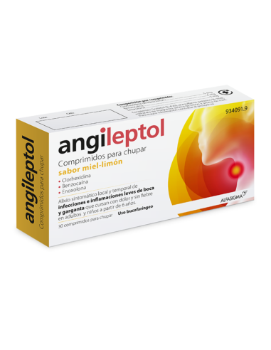 ANGILEPTOL 30 Comprimidos para Chupar Sabor...