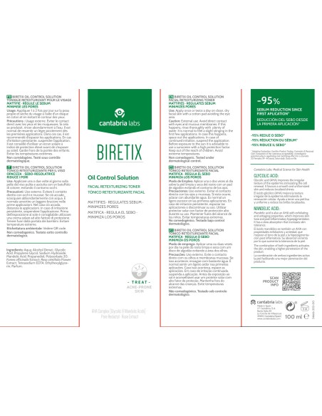 BIRETIX Oil Control Solution Tónico 100 ml