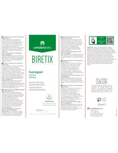 Biretix Isorepair Crema Hidratante Regeneradora