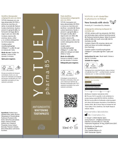 YOTUEL Duplo Pharma B5 Dentífrico Blanqueador...