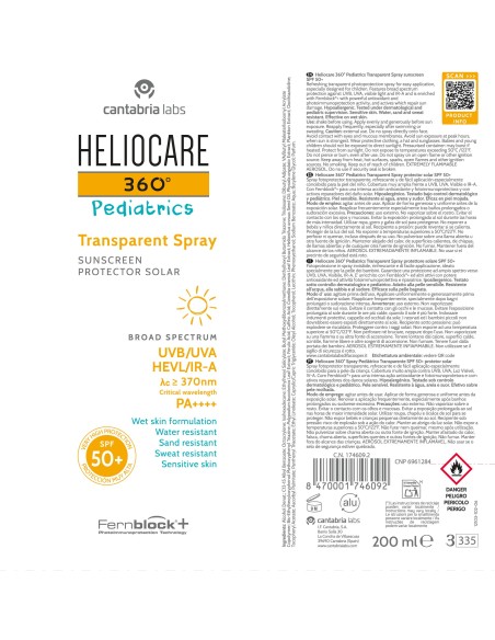 Heliocare 360º Pediatrics Transparent Spray SPF 50+ 200 ml