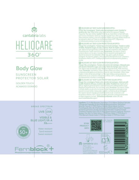 Heliocare 360º Body Glow SPF 50+ 100 ml