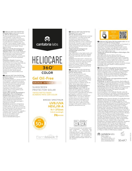 Heliocare 360º Color Gel Oil-Free SPF 50+ Bronze Intense 50 ml