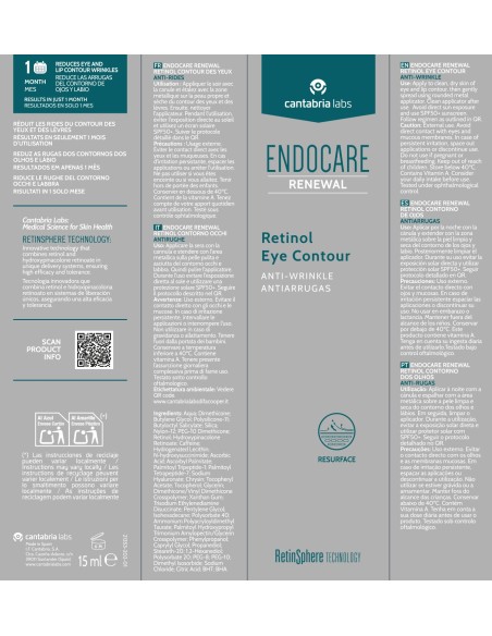 ENDOCARE Renewal Retinol Contorno de Ojos Antiarrugas 15 ml