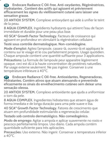 Endocare Radiance C Oil-free 10 Ampollas