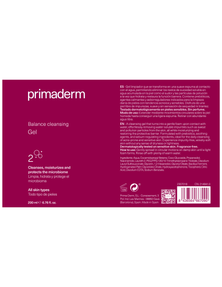 Primaderm Balance Cleansing Gel 200 ml