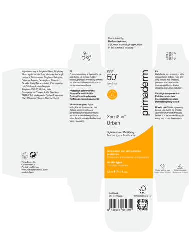 Primaderm XPERTSUN Urban Light Texture 50 ml