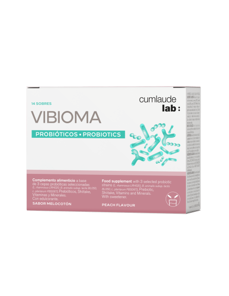 CUMLAUDE Vibioma Sabor Melocotón 14 Sobres de 3g