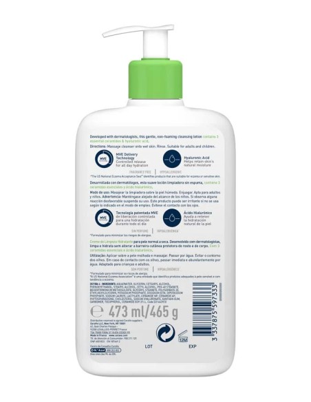 CeraVe Limpiadora Hidratante 473 ml