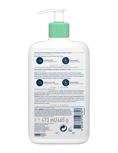 CeraVe Gel Limpiador Espumoso 473 ml